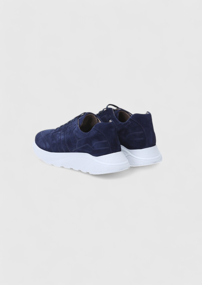 Navy Blue Suede Sneaker - 4