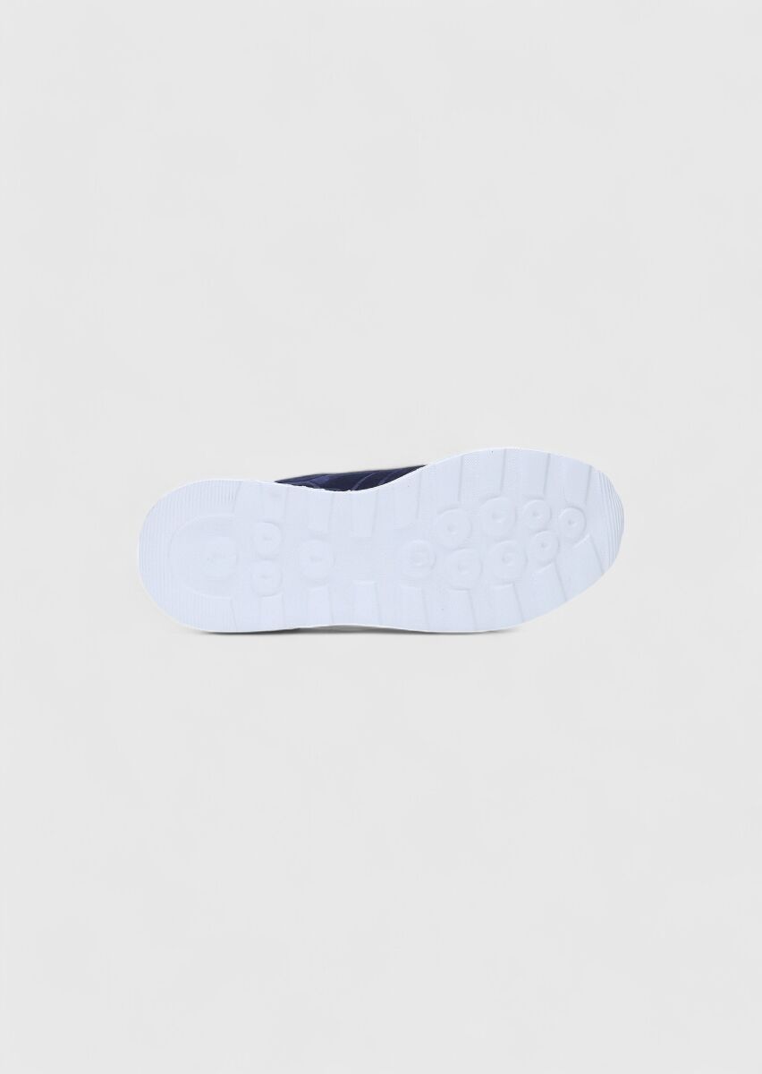 Navy Blue Suede Sneaker - 5