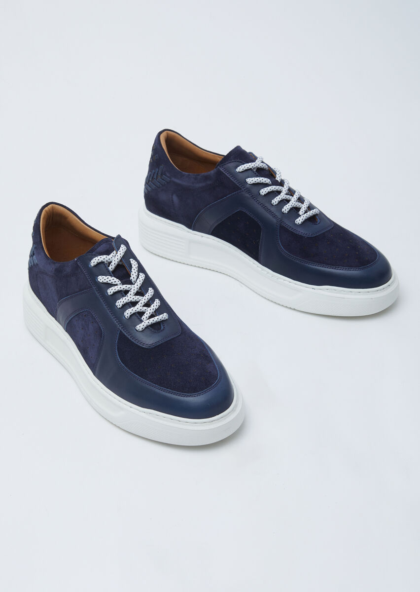 Navy Blue Suede Sneaker - 3