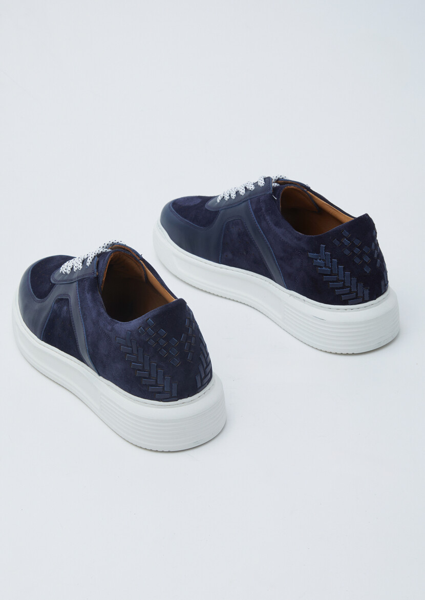 Navy Blue Suede Sneaker - 5