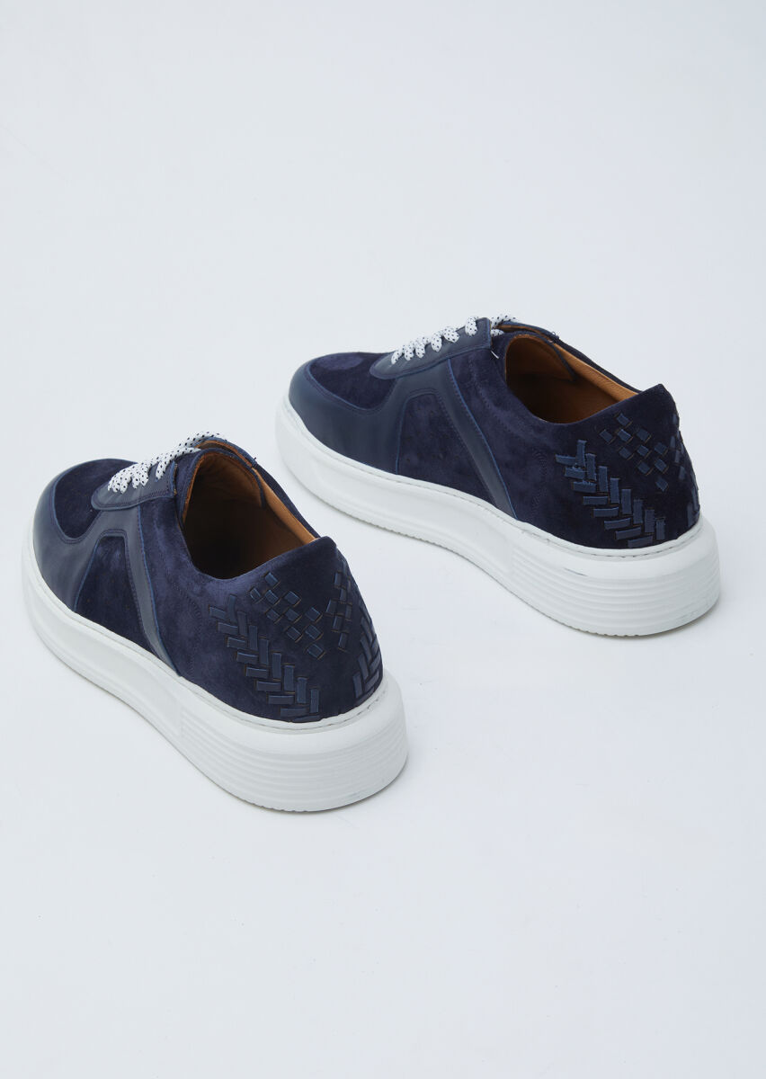 Navy Blue Suede Sneaker - 5