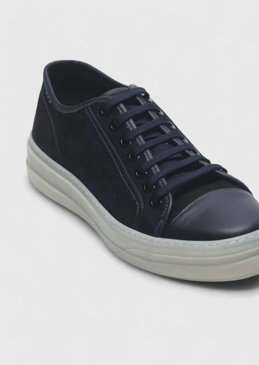 Navy Blue Suede Sneaker - RAMSEY