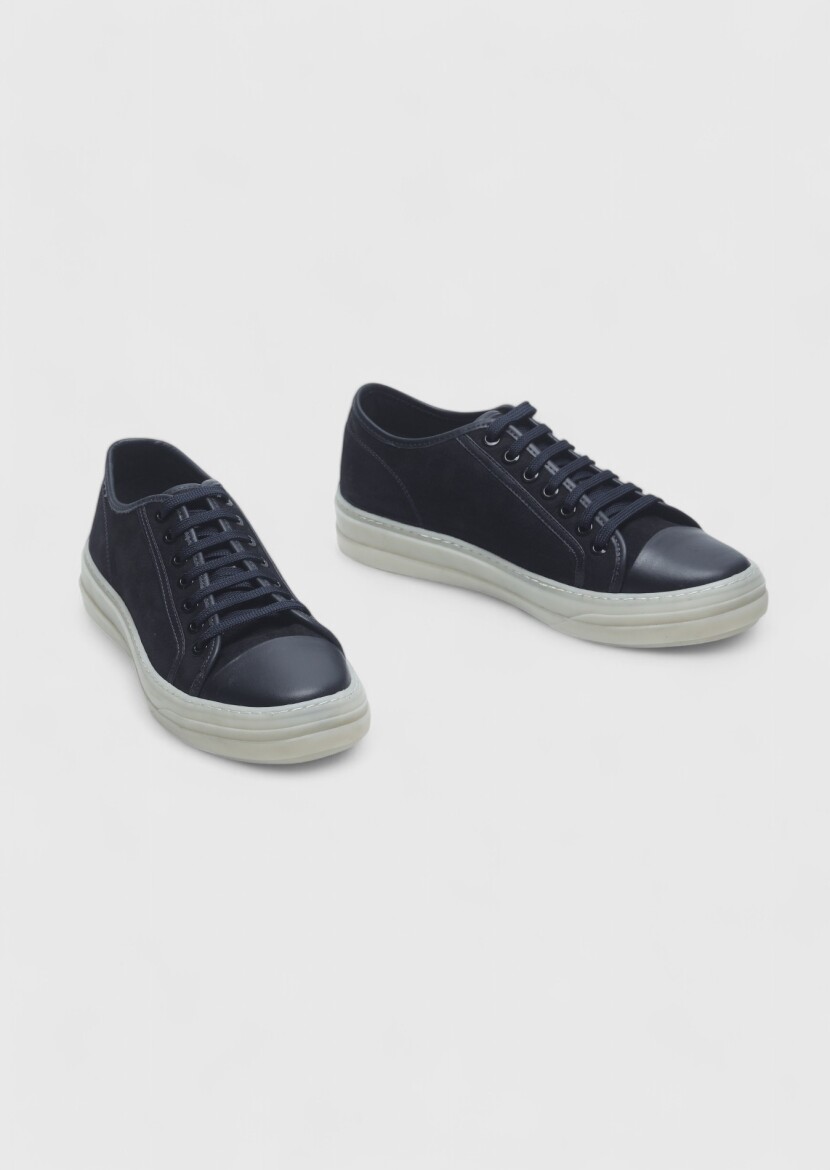 Navy Blue Suede Sneaker - 3