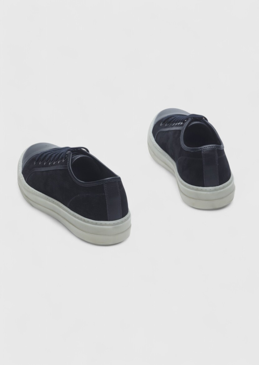 Navy Blue Suede Sneaker - 5