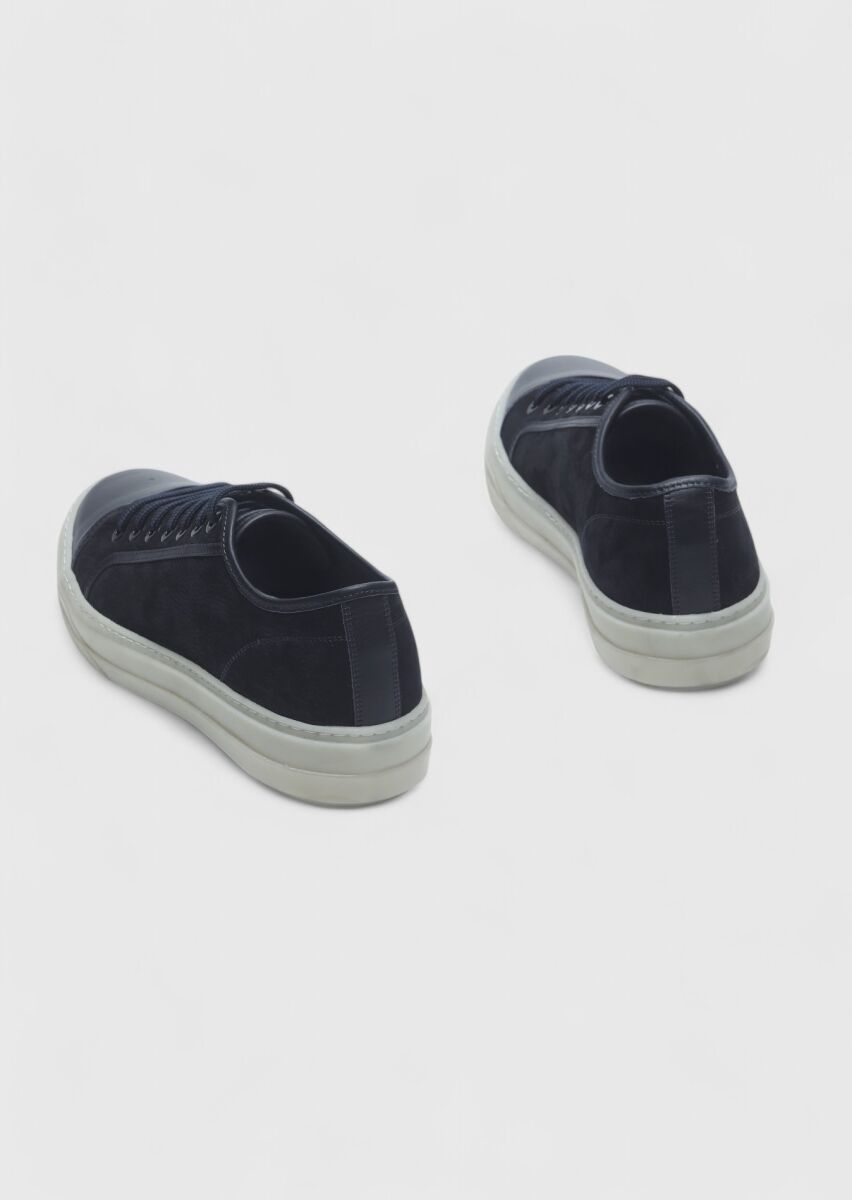 Navy Blue Suede Sneaker - 5
