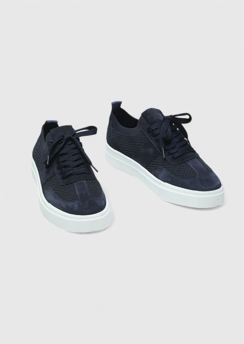 Navy Blue Suede Sneaker - 3