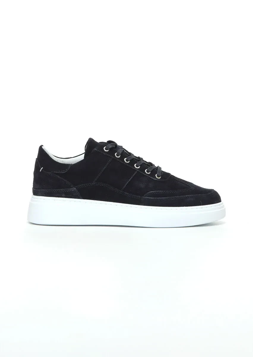 Navy Blue Suede Sport Sneaker - 1