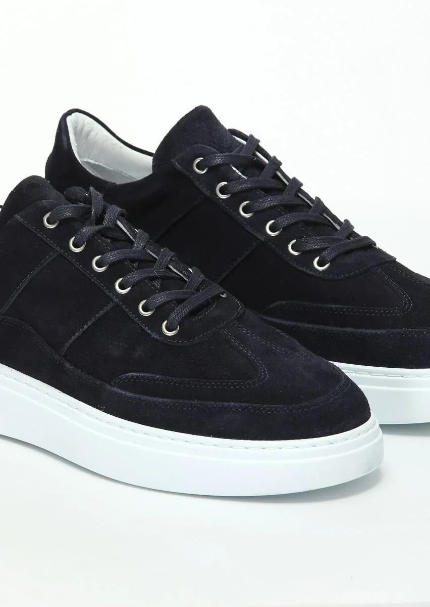 Navy Blue Suede Sport Sneaker - 3