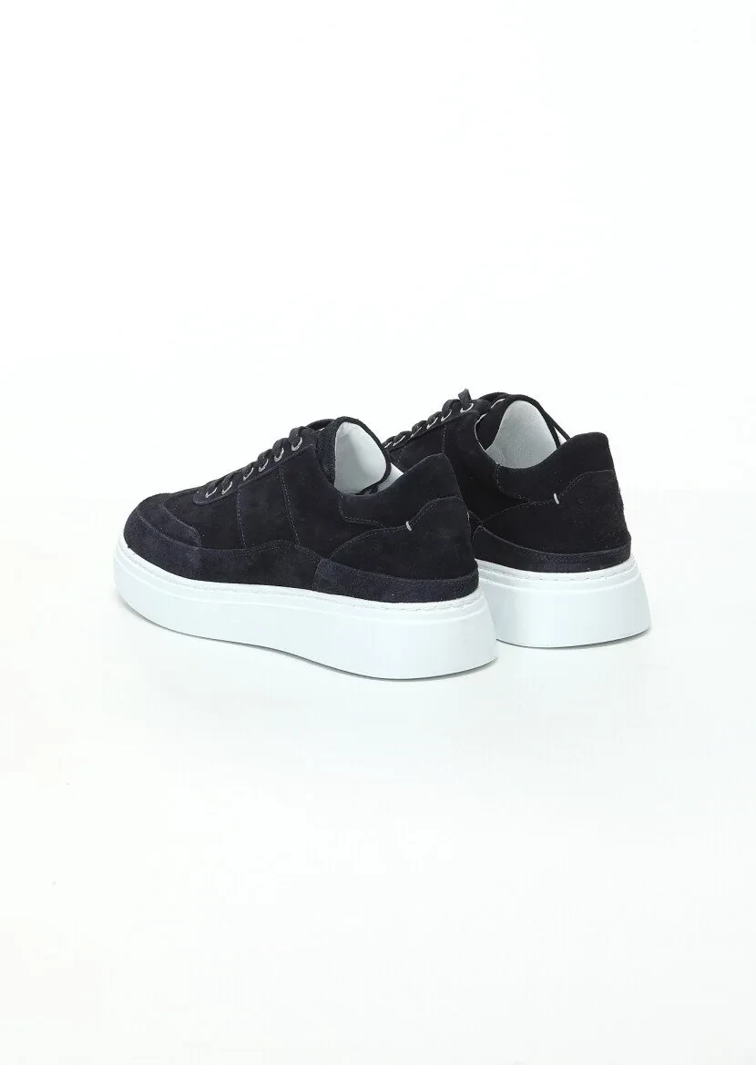 Navy Blue Suede Sport Sneaker - 4