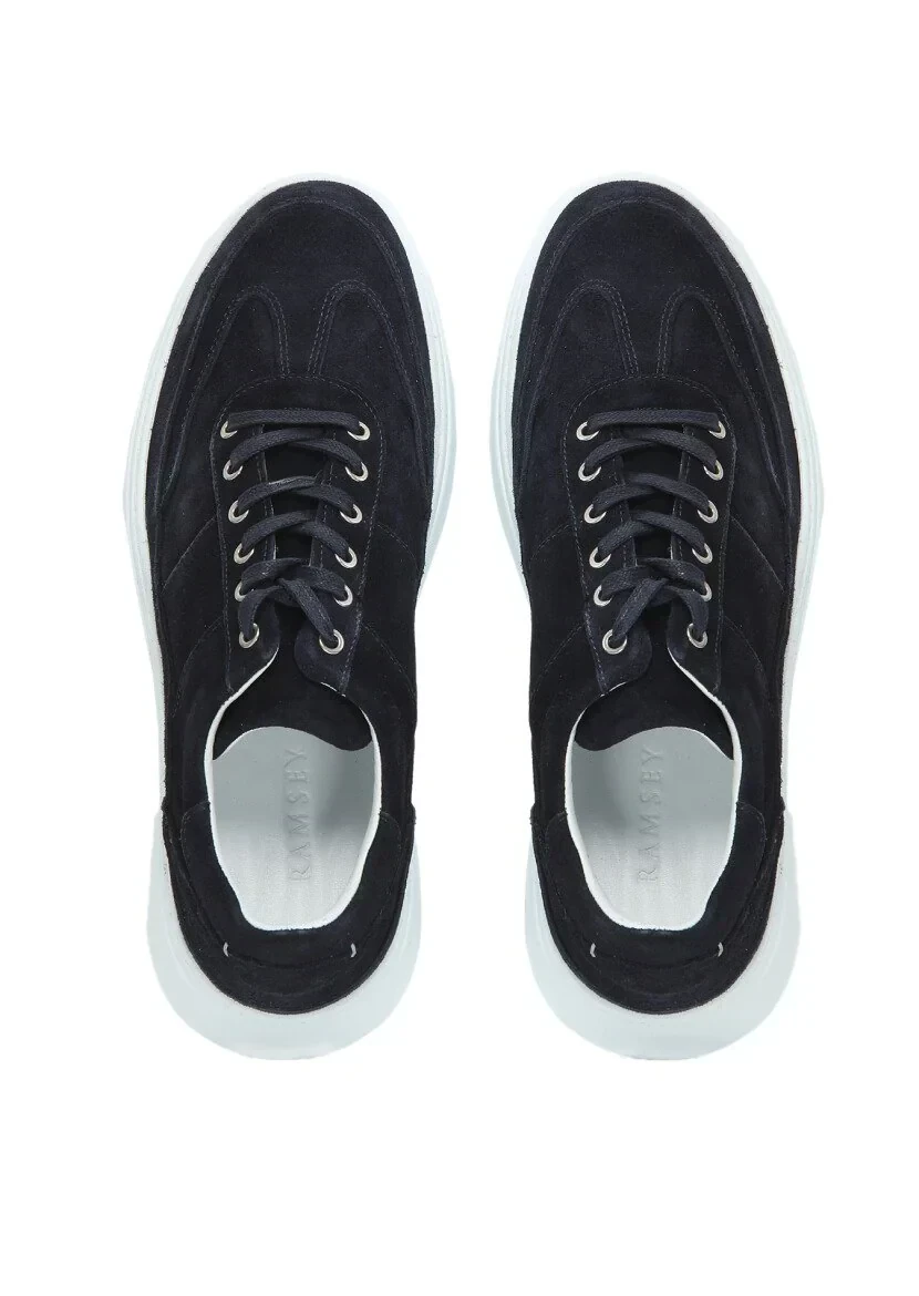 Navy Blue Suede Sport Sneaker - 6