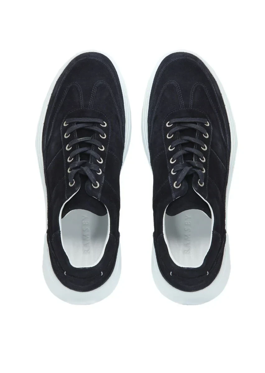 Navy Blue Suede Sport Sneaker - 6