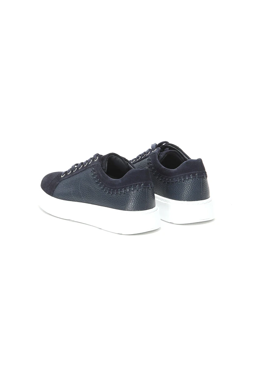 Navy Blue Suede Sport Sneaker - 4