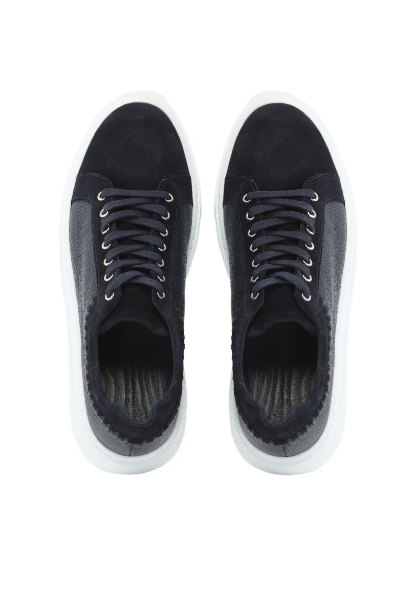 Navy Blue Suede Sport Sneaker - 6