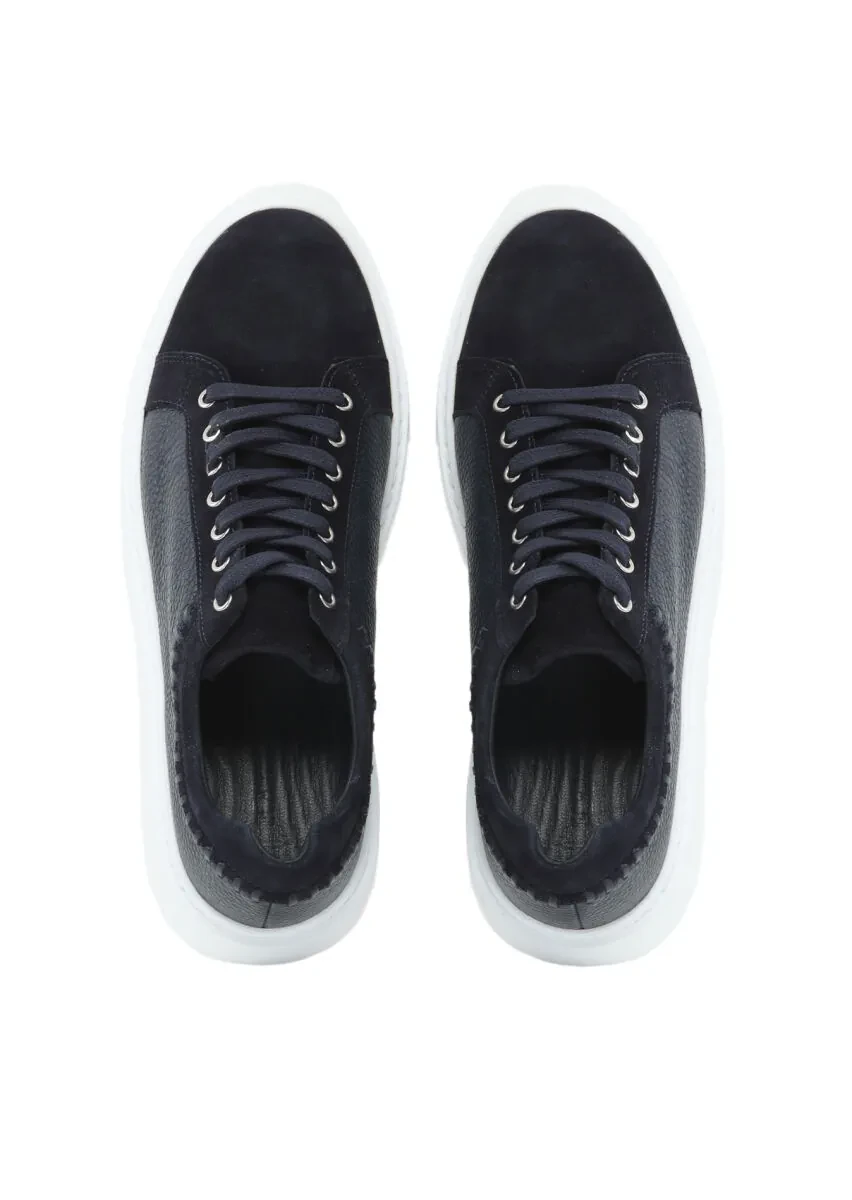 Navy Blue Suede Sport Sneaker - 6
