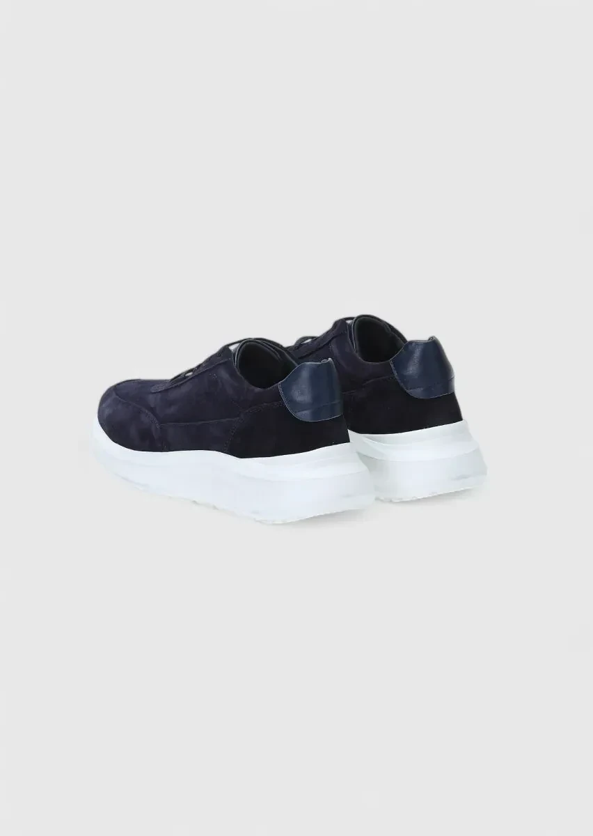 Navy Blue Suede Sport Sneaker - 4