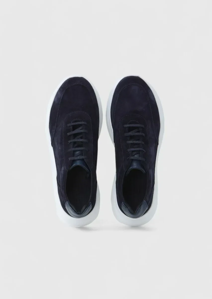 Navy Blue Suede Sport Sneaker - 6