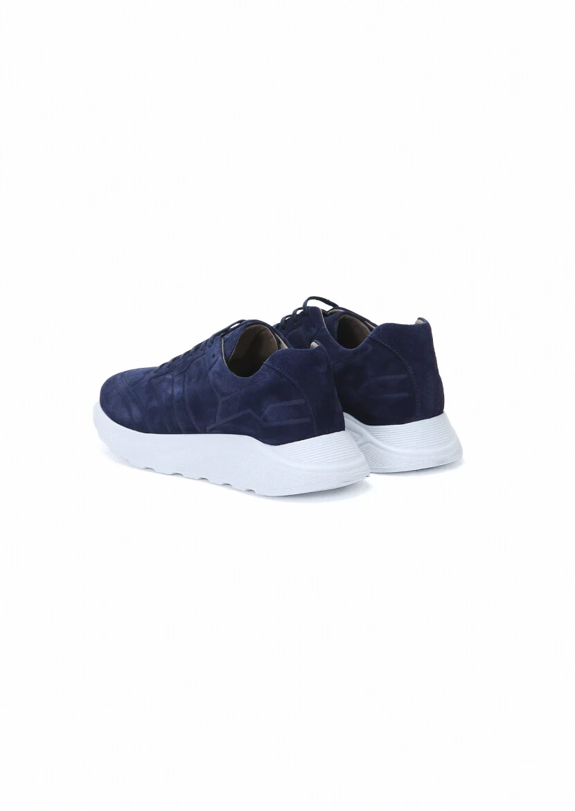 Navy Blue Suede Sport Sneaker - 4