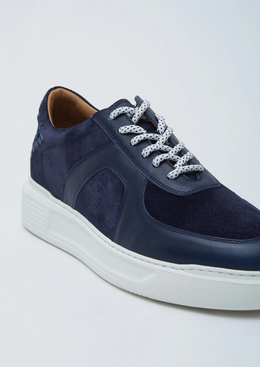 Navy Blue Suede Sport Sneaker - 2