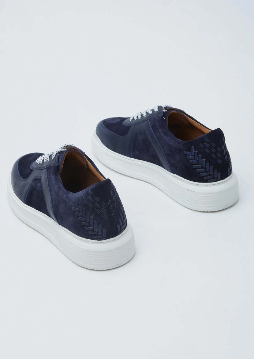 Navy Blue Suede Sport Sneaker - 5