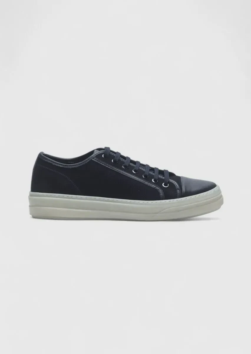 Navy Blue Suede Sport Sneaker - 1