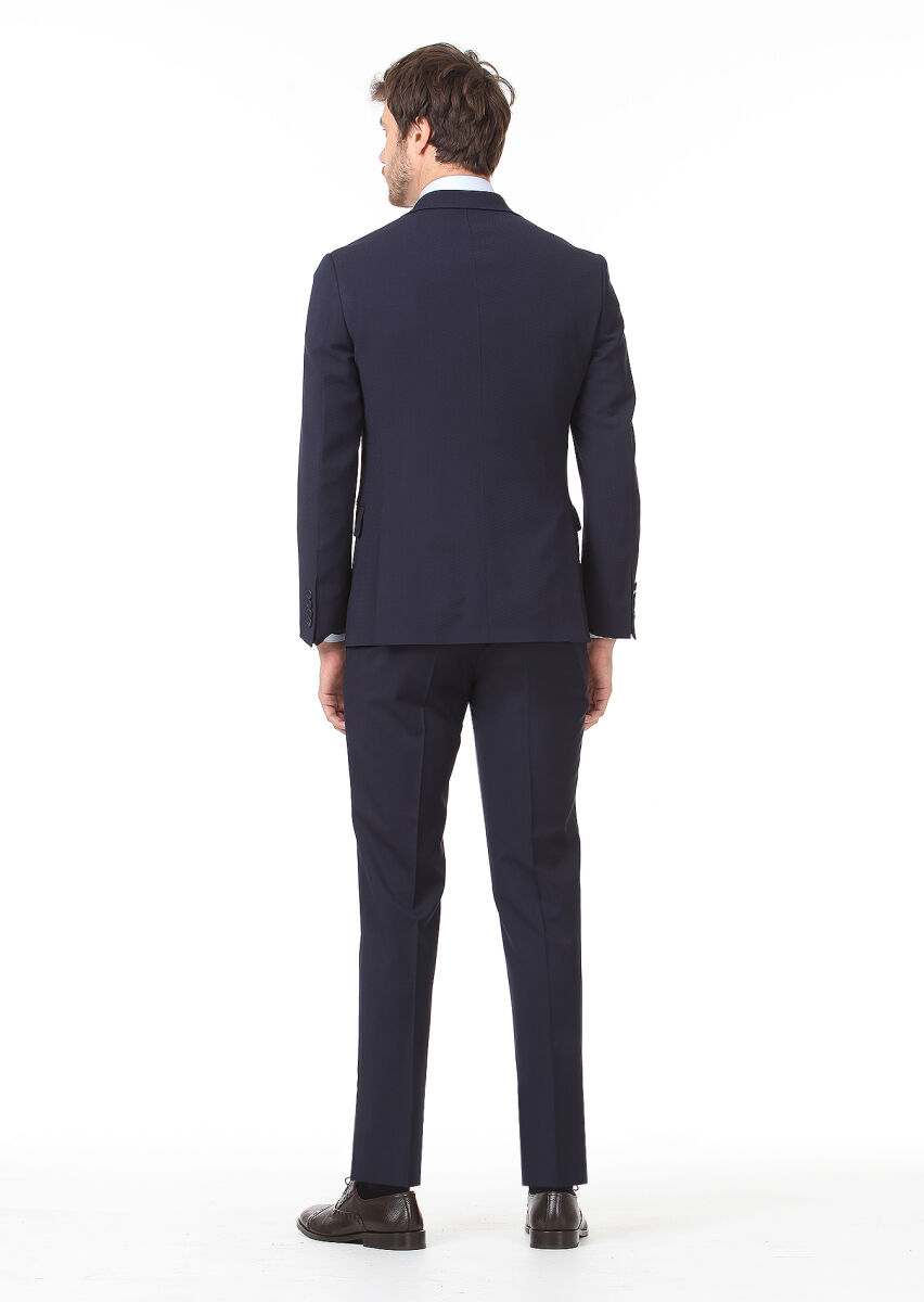 Navy Blue Suit With Waistcoat - 5