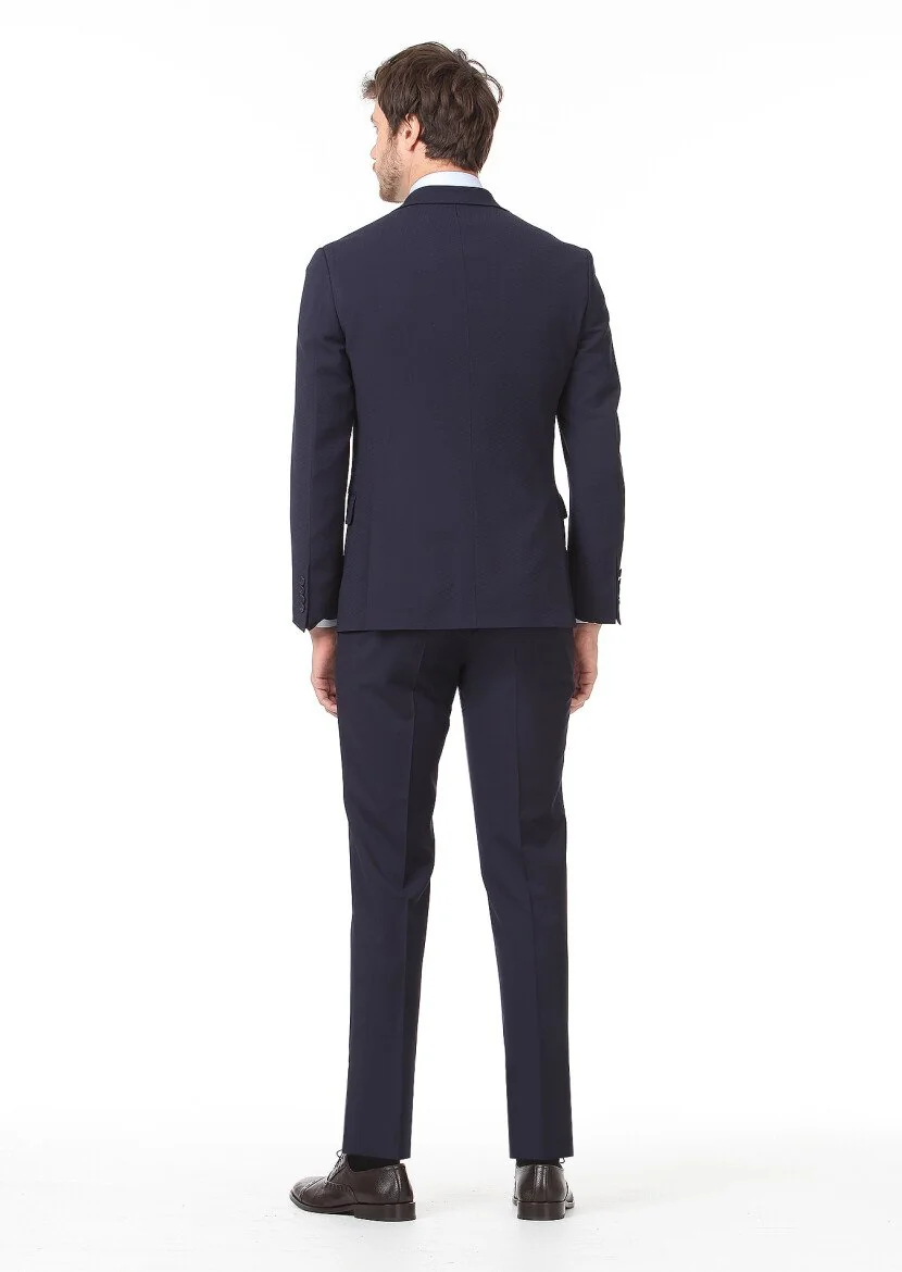 Navy Blue Suit With Waistcoat - 5