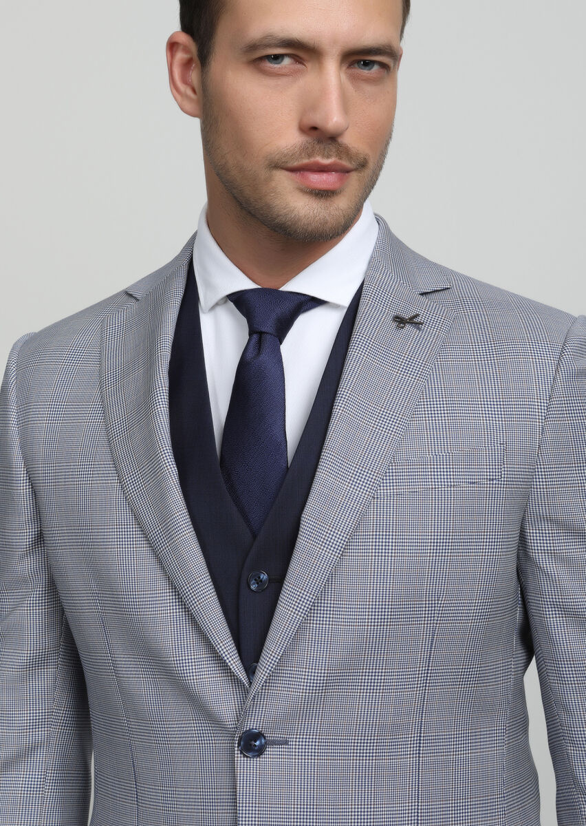 Navy Blue Suit With Waistcoat - 2