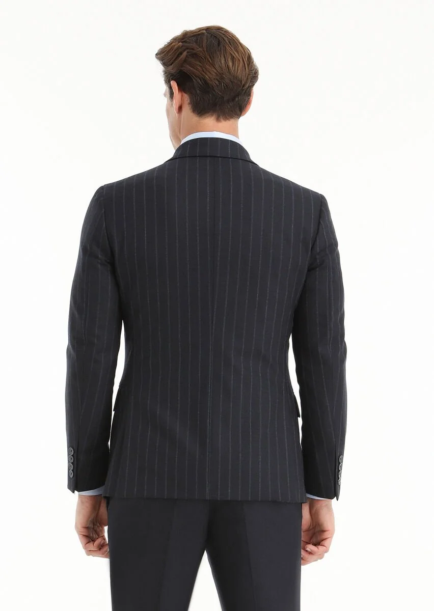 Navy Blue Suit With Waistcoat - 5