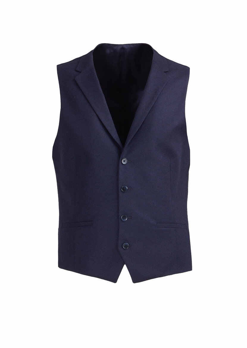 Navy Blue Suit With Waistcoat - 5