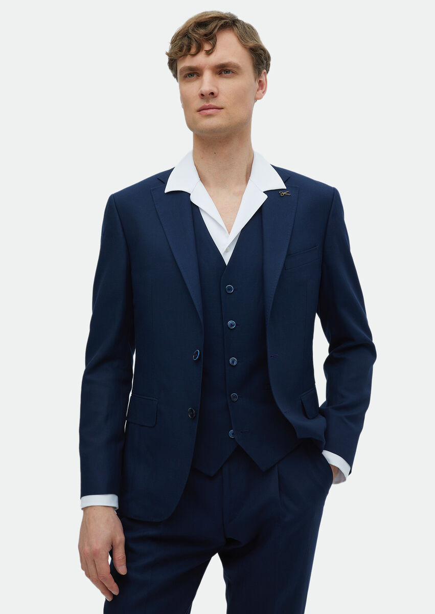 Navy Blue Suit With Waistcoat - 4