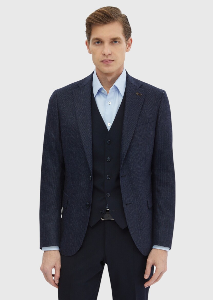 Navy Blue Suit With Waistcoat - 4