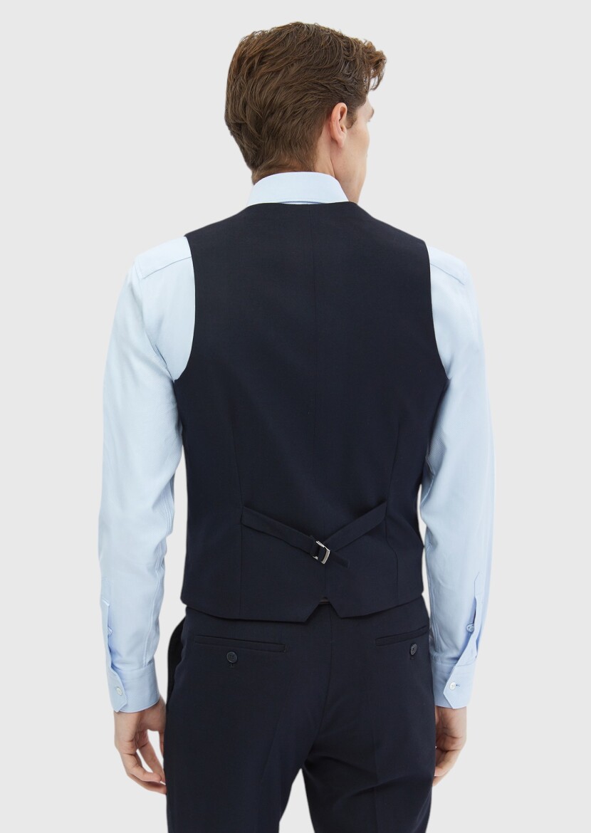 Navy Blue Suit With Waistcoat - 8