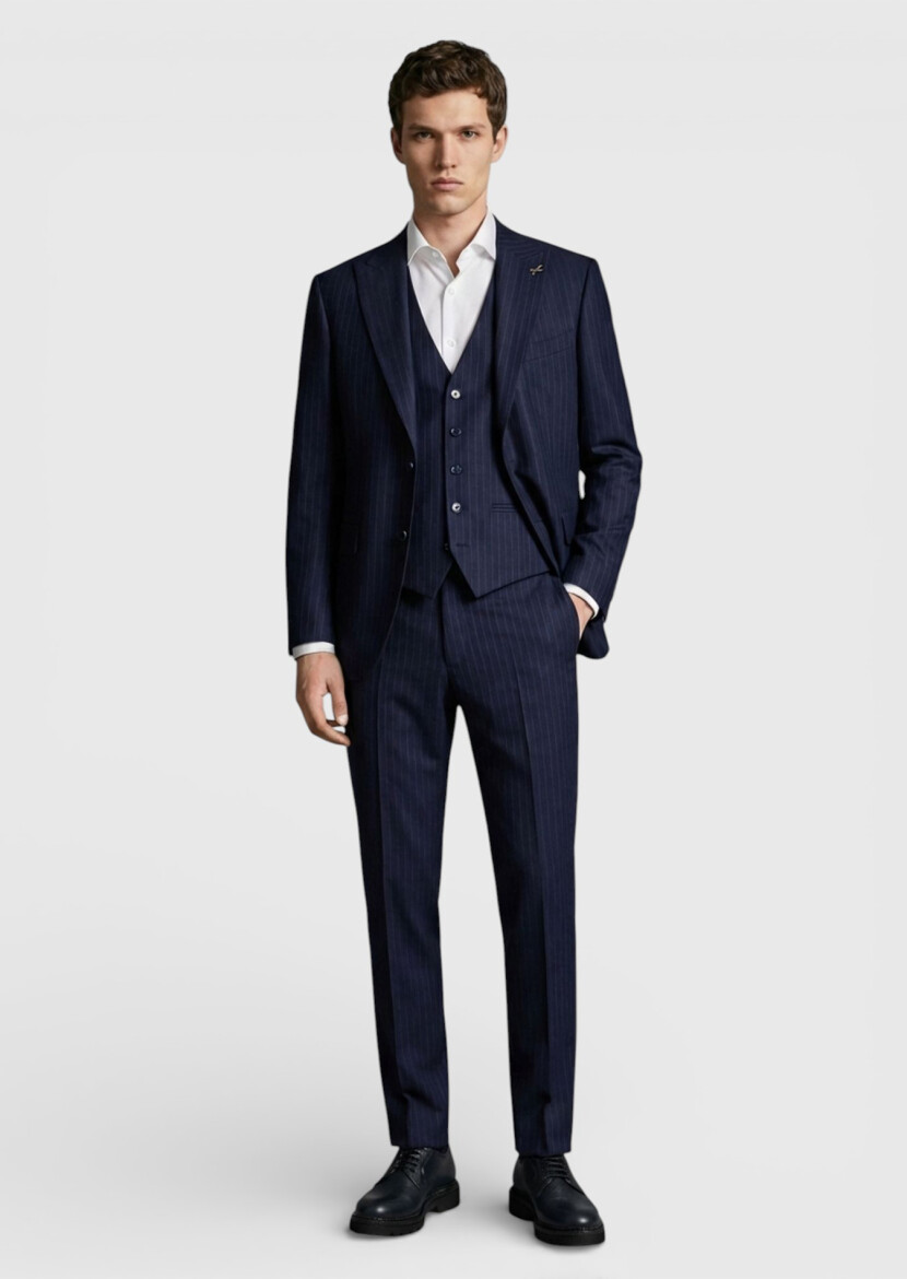 Navy Blue Suit With Waistcoat - RAMSEY