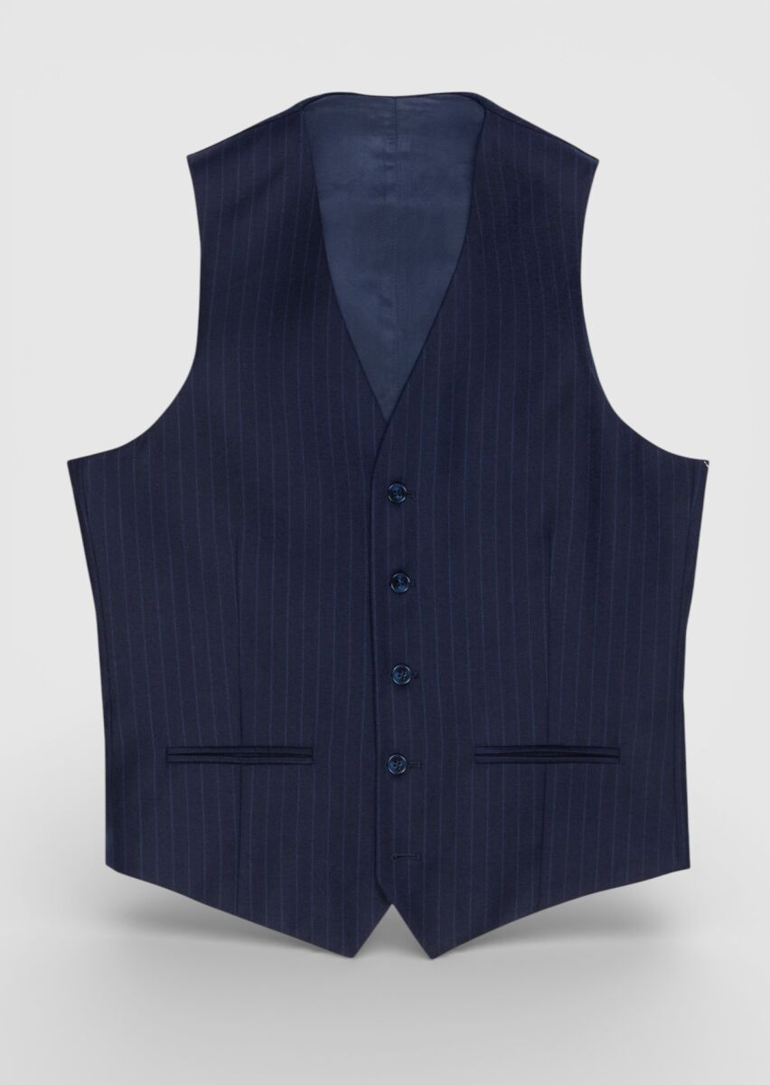 Navy Blue Suit With Waistcoat - 5