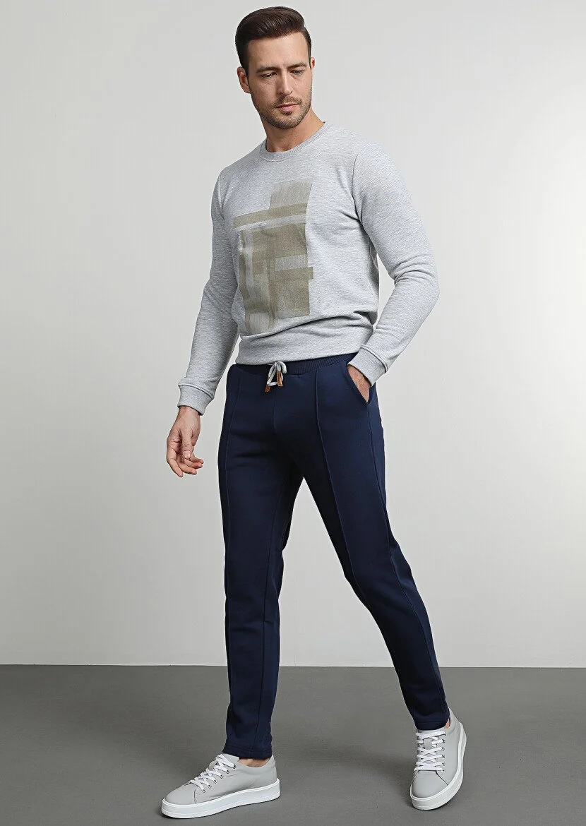 Navy Blue Sweat Pants - 1