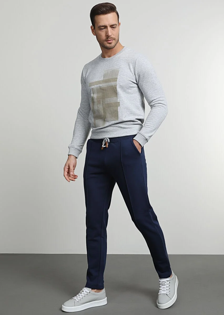 Navy Blue Sweat Pants - 1