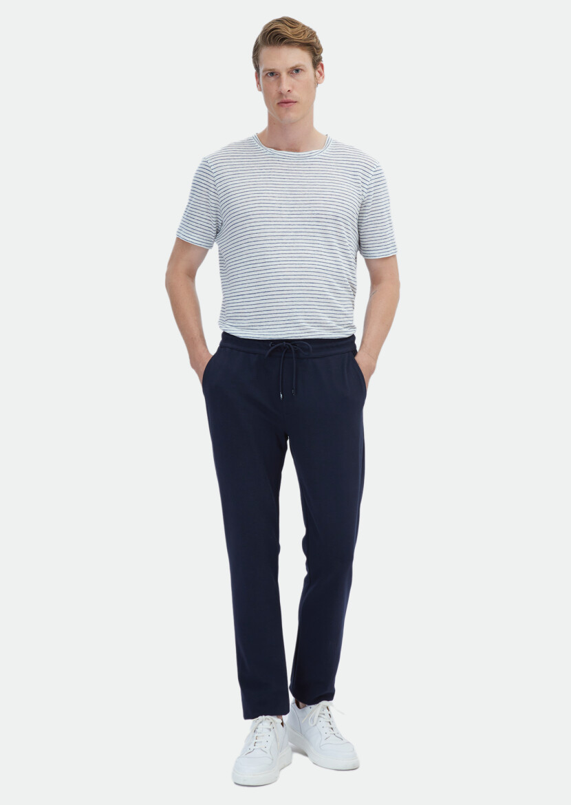 Navy Blue Sweat Pants - 1