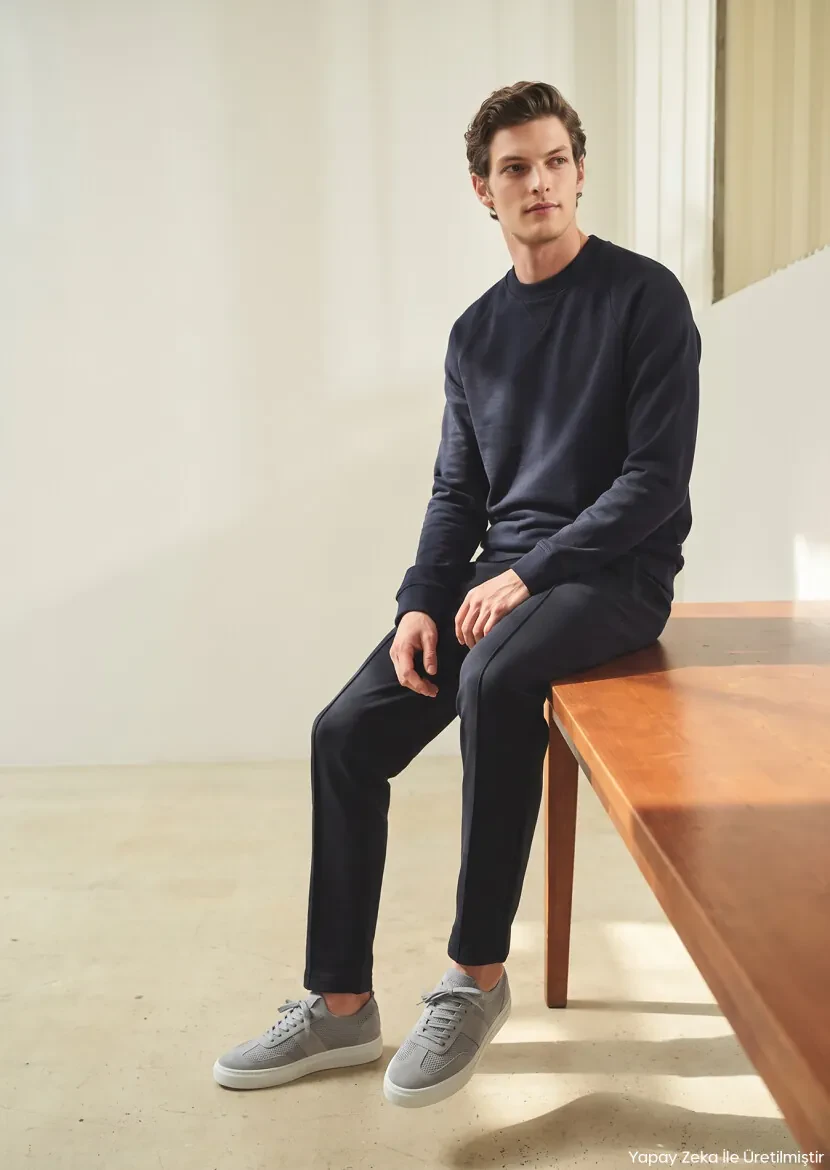 Navy Blue Sweat Pants - RAMSEY