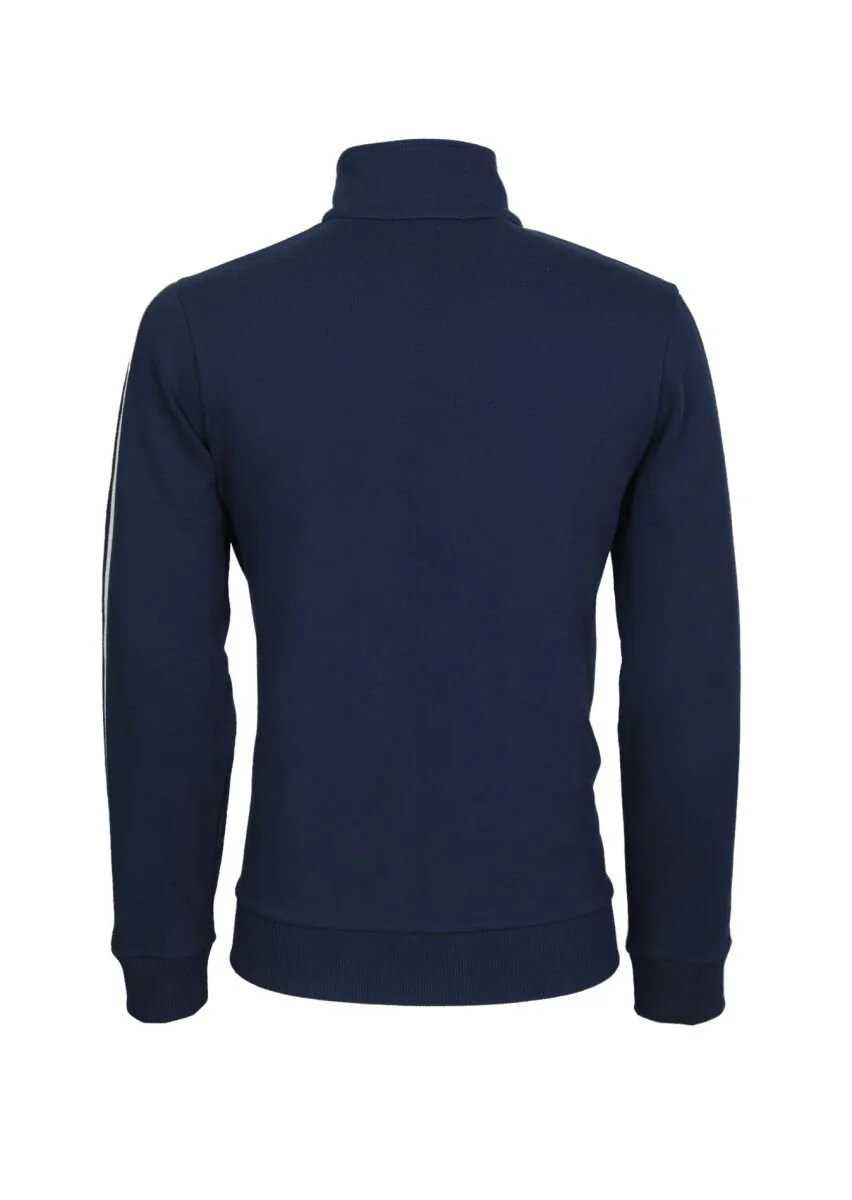 Navy Blue Turtleneck Plain Sweatshirt - 7