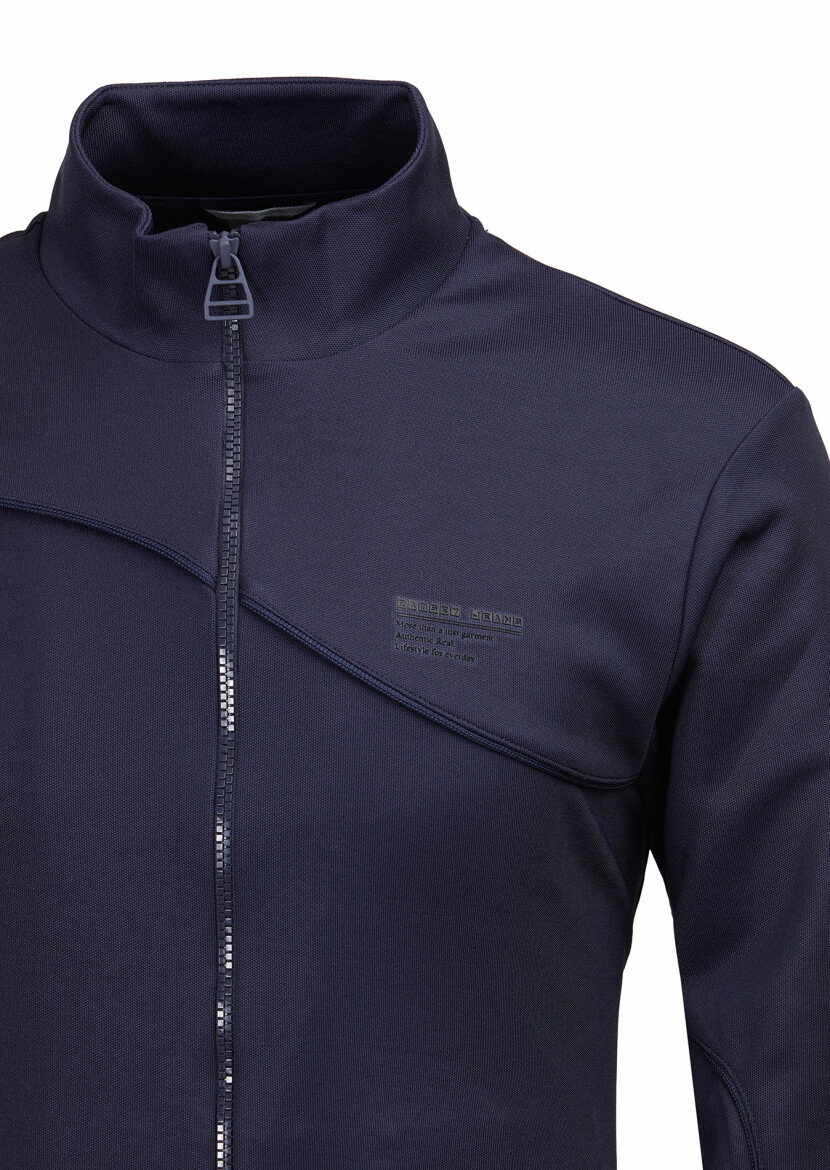 Navy Blue Turtleneck Plain Sweatshirt 