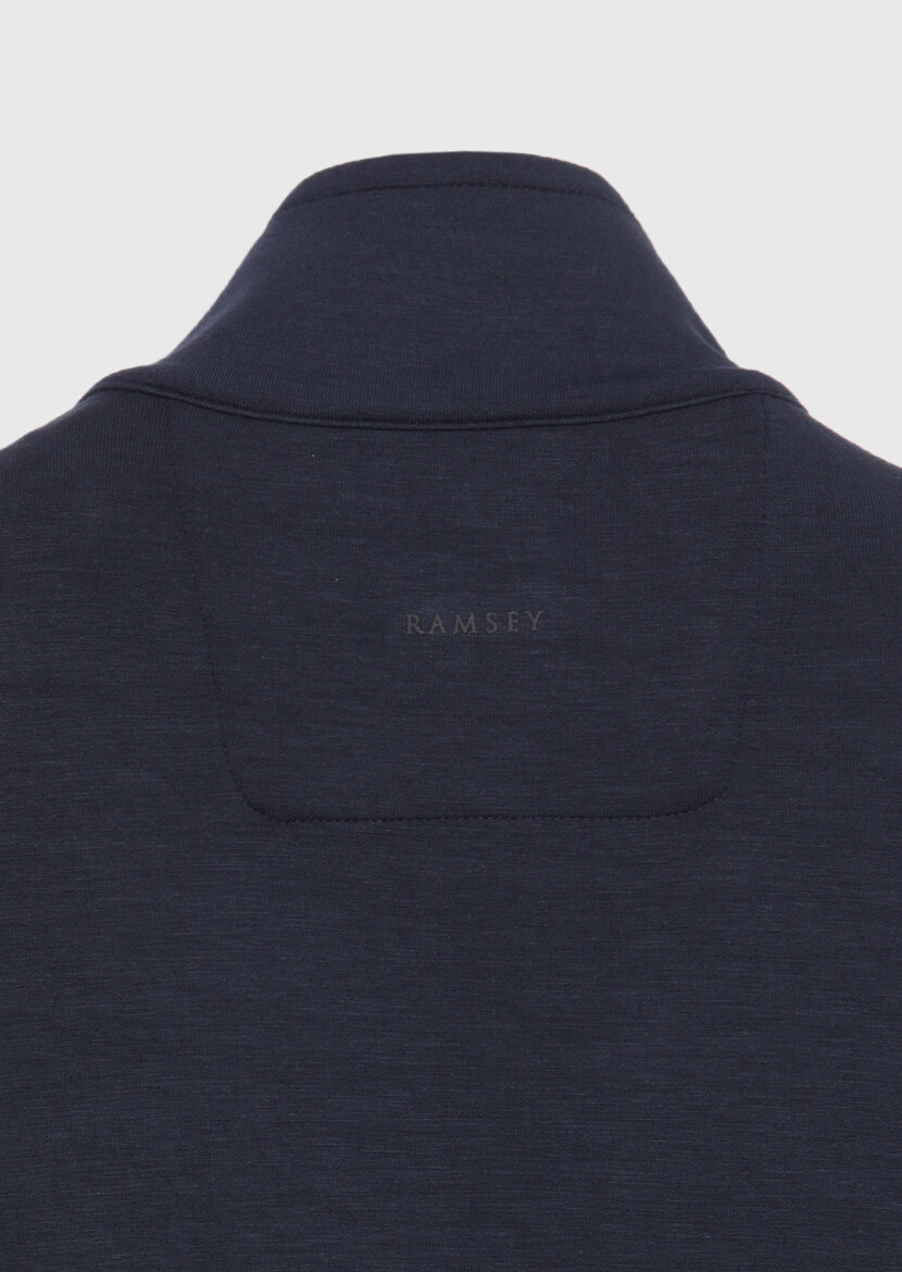Navy Blue Turtleneck Plain Sweatshirt - 8