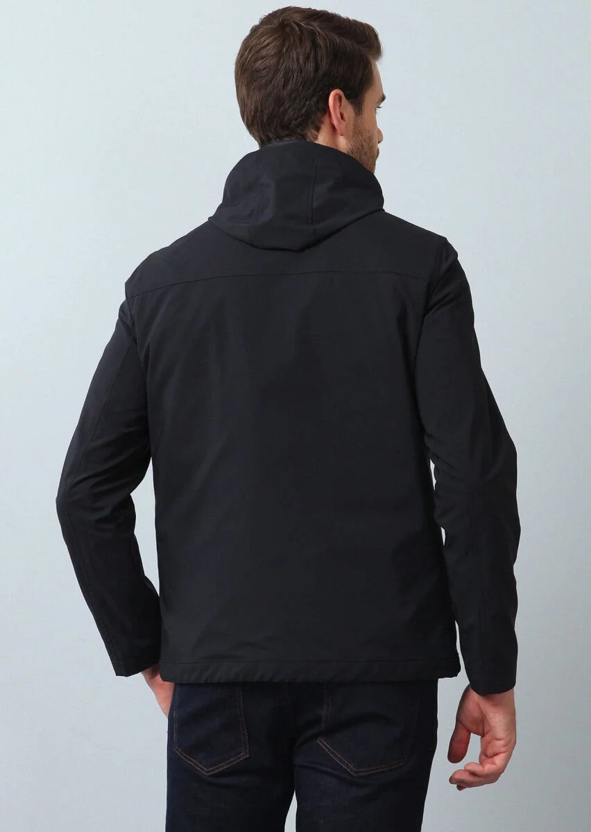 Navy Blue Weaving Coat - 4