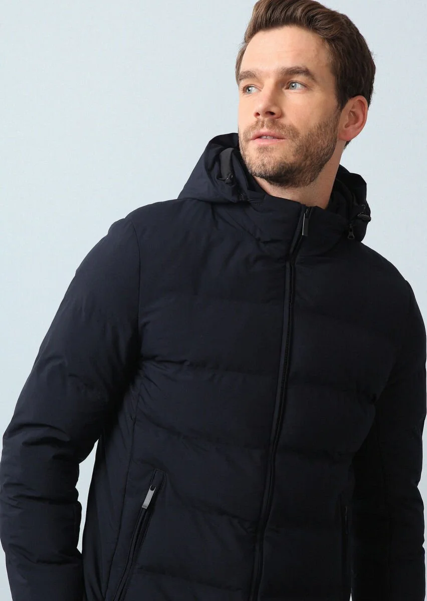 Navy Blue Weaving Coat - 6