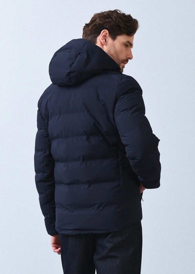 Navy Blue Weaving Coat - 8