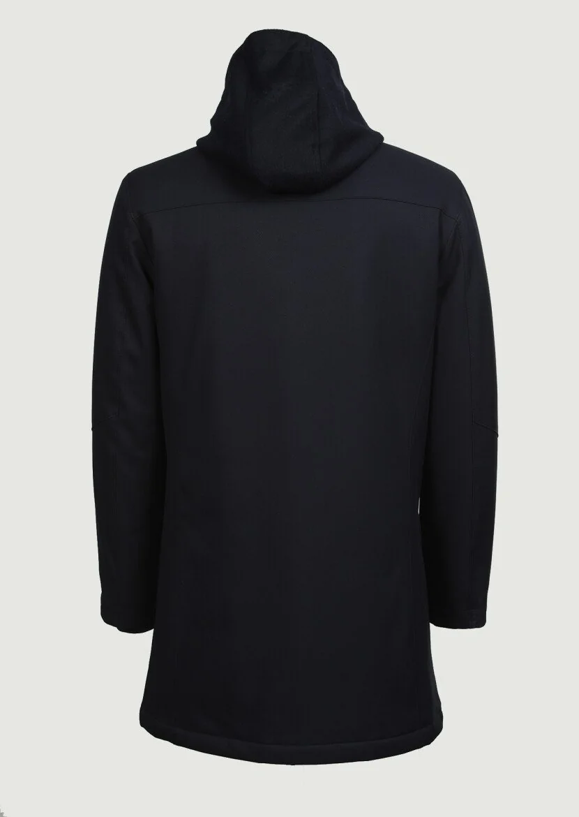 Navy Blue Weaving Coat - 7