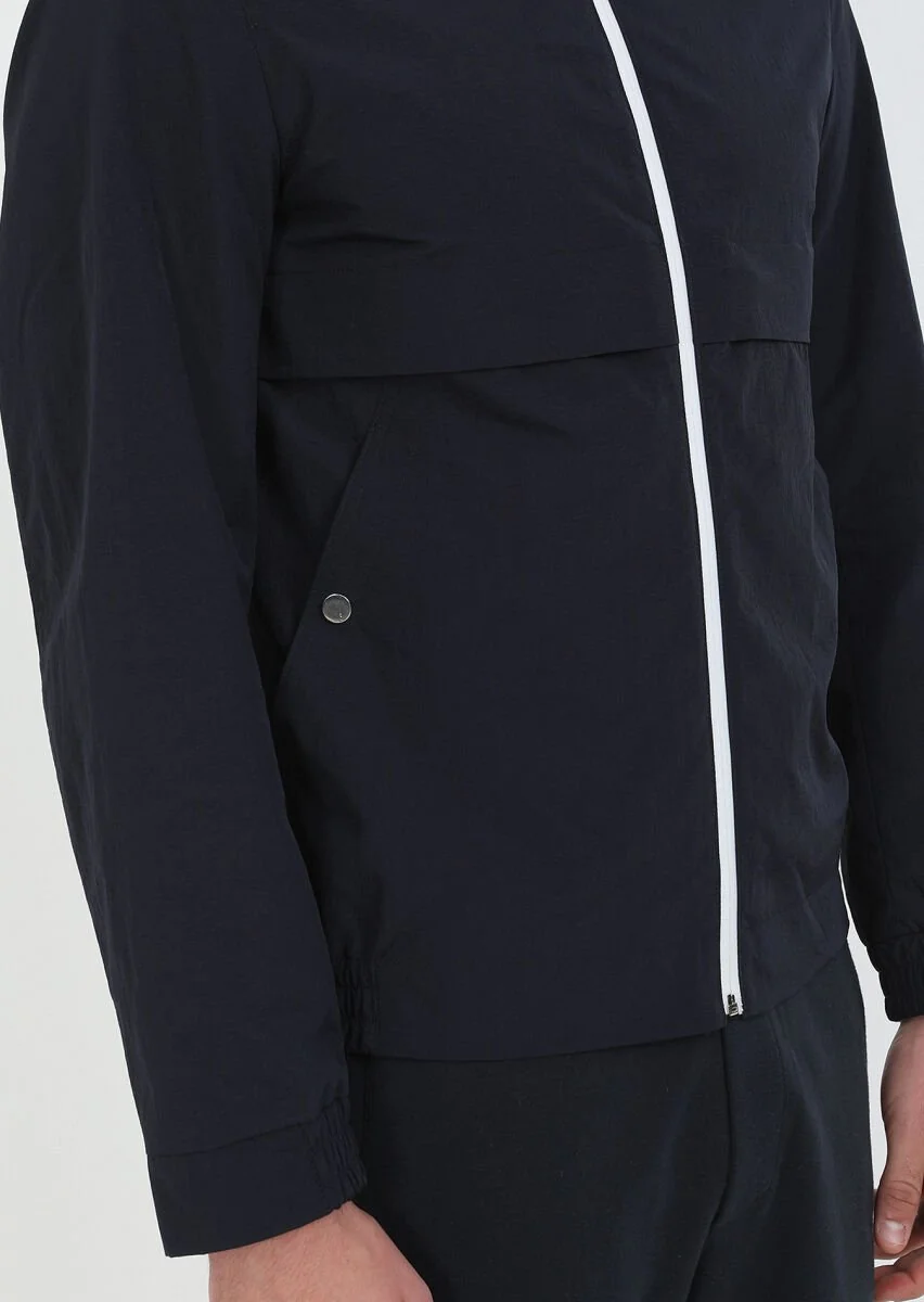 Navy Blue Weaving Coat - 9