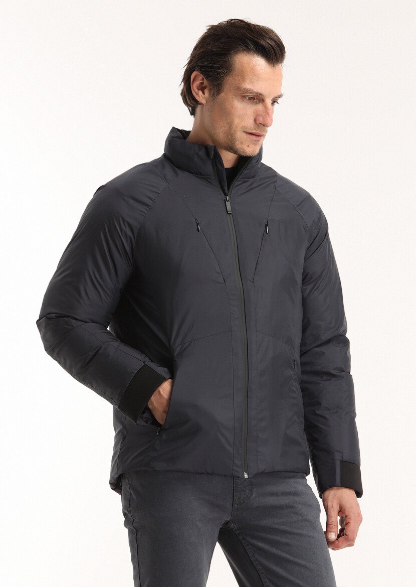 Navy Blue Weaving Coat 