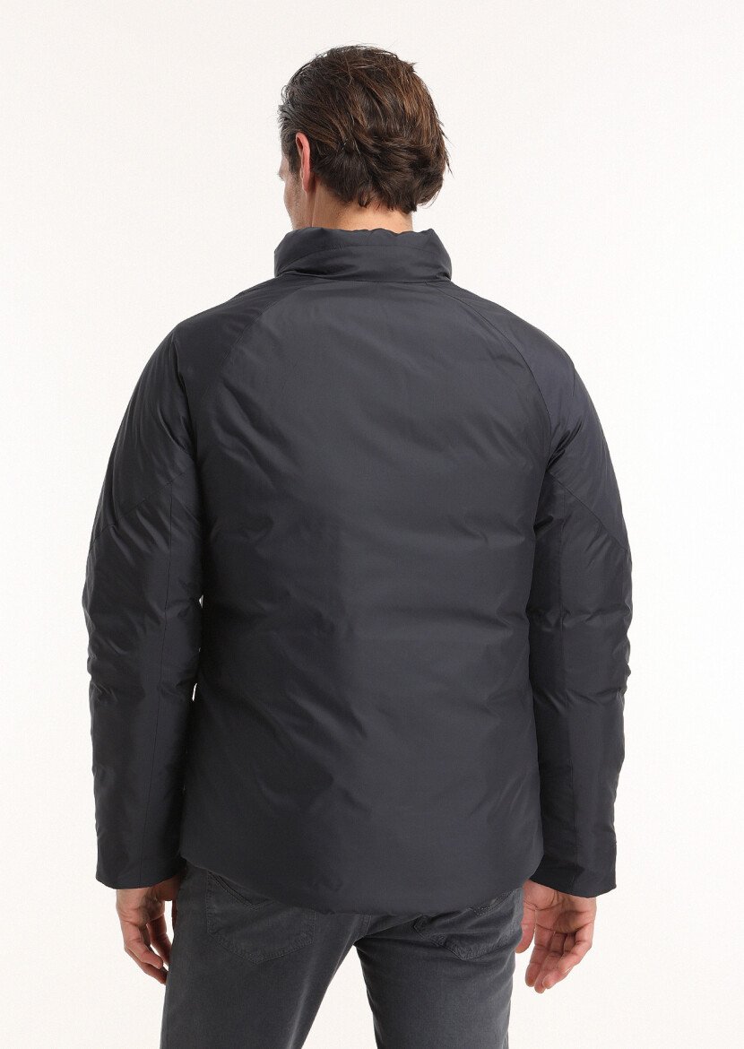 Navy Blue Weaving Coat - 6