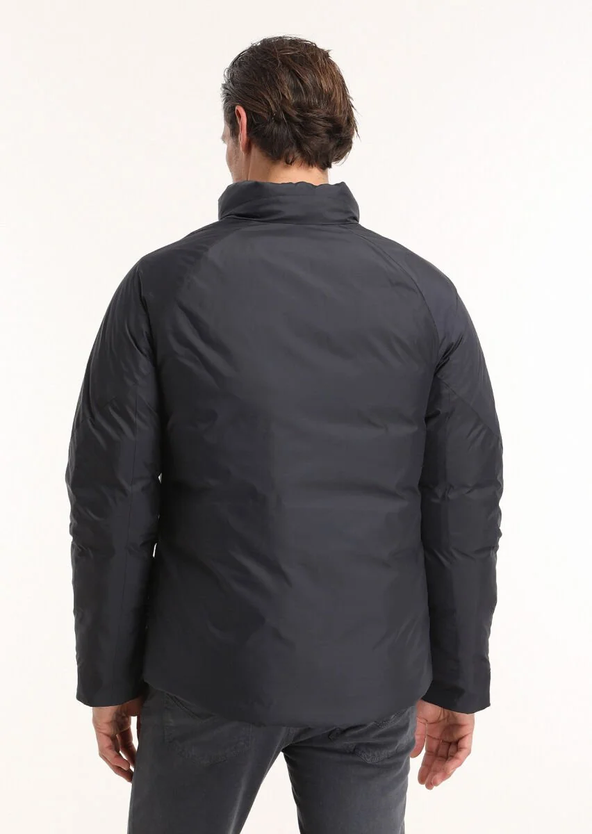 Navy Blue Weaving Coat - 6
