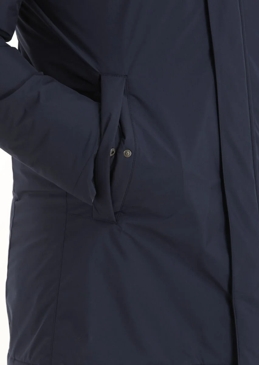 Navy Blue Weaving Coat - 4